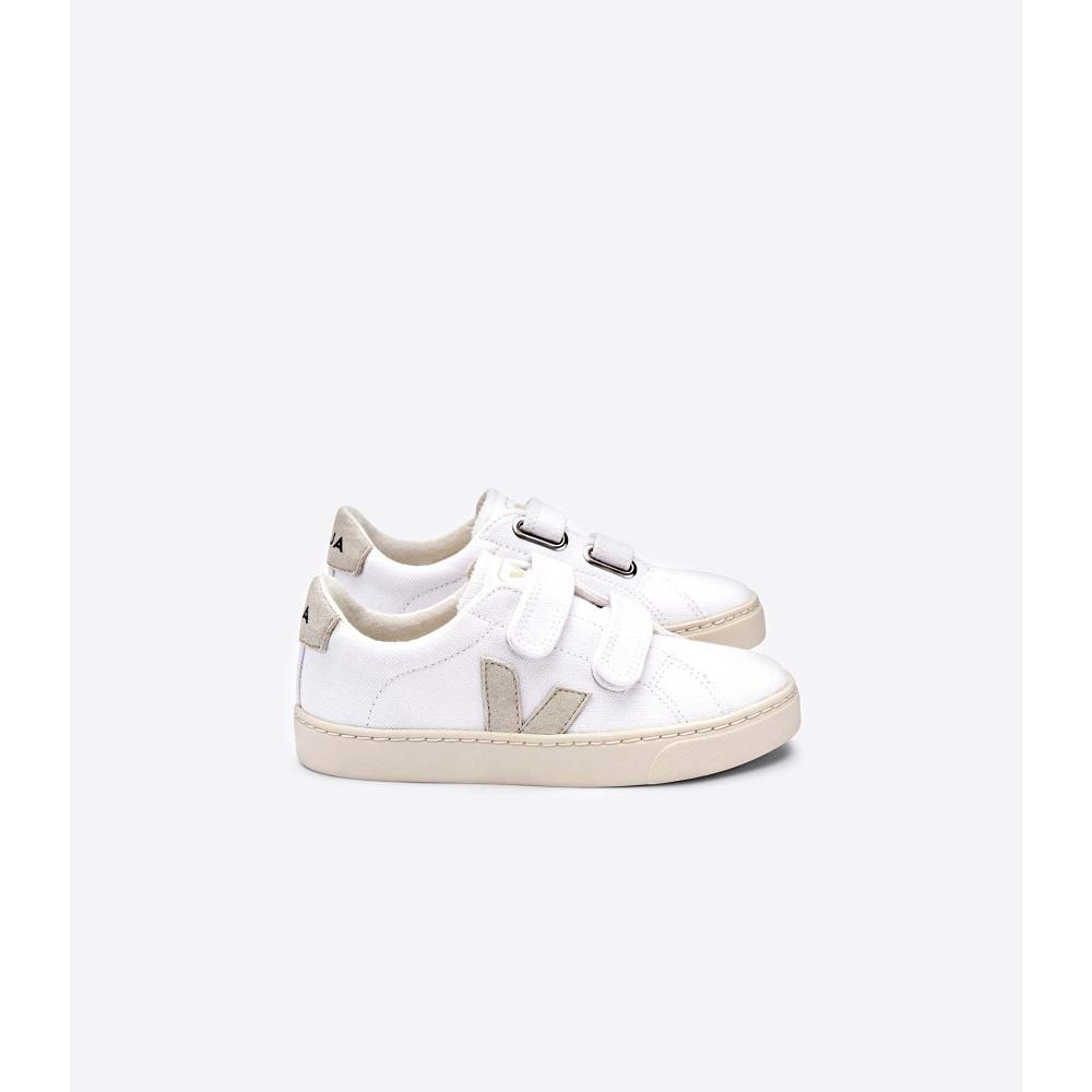 Kids\' Veja ESPLAR CANVAS Sneakers White/Beige | ZA 818QMA